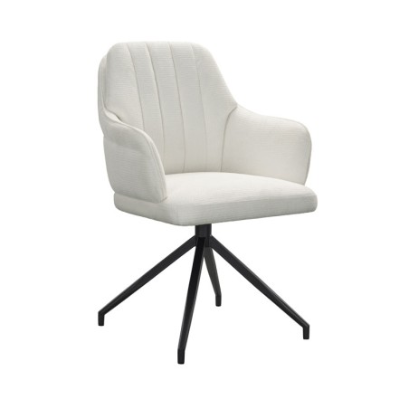 Lot de 2 chaises pivotantes OPHELIA Tissu Blanc — miniature 1