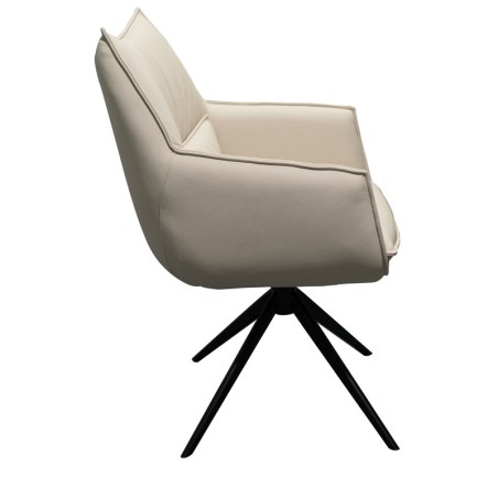 Lot de 2 chaises cuir pivotantes TINA Blanc — miniature 3