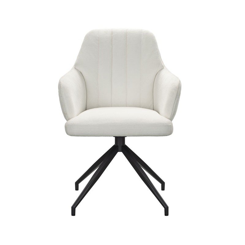Lot de 2 chaises pivotantes OPHELIA Tissu Blanc