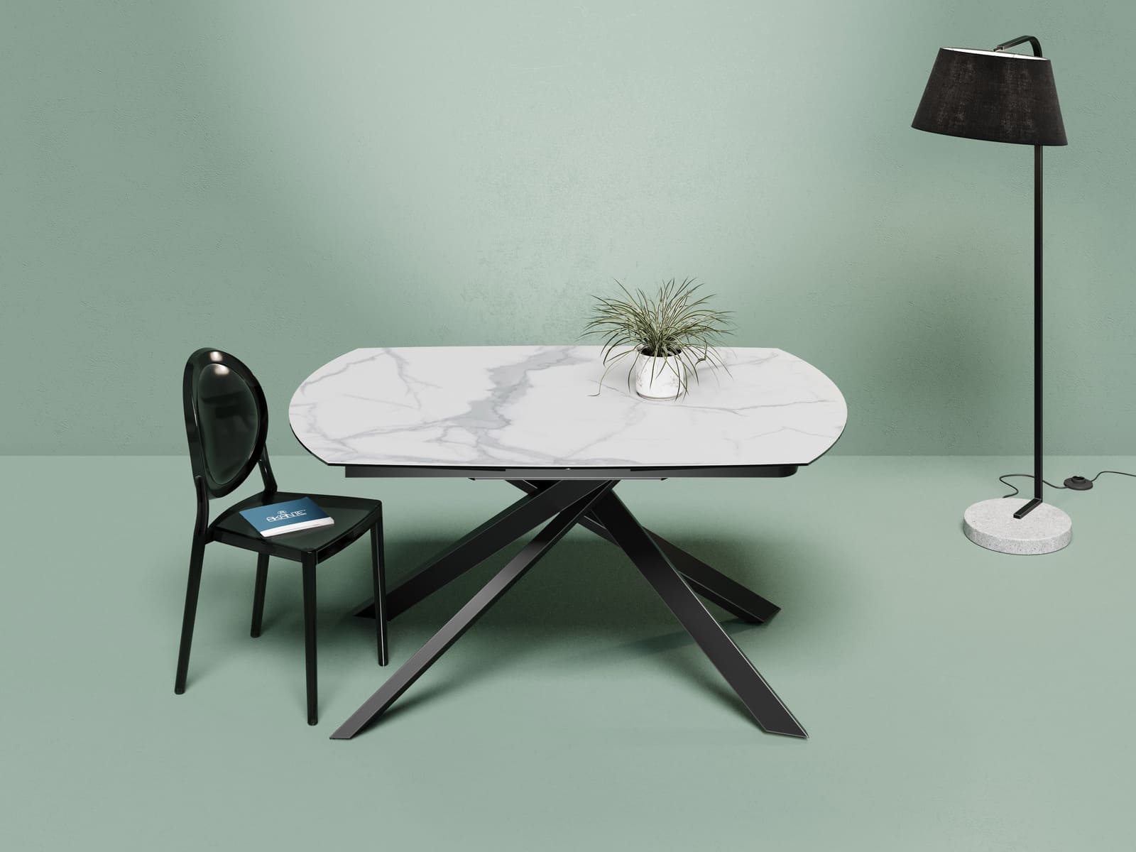 Table de repas KHEOPS extensible 160/240 Céramique Marbre Mat — miniature 2