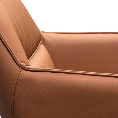 Lot de 2 chaises cuir pivotantes TINA Fauve — miniature 5