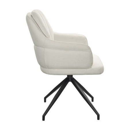 Lot de 2 chaises pivotantes OPHELIA Tissu Blanc — miniature 2