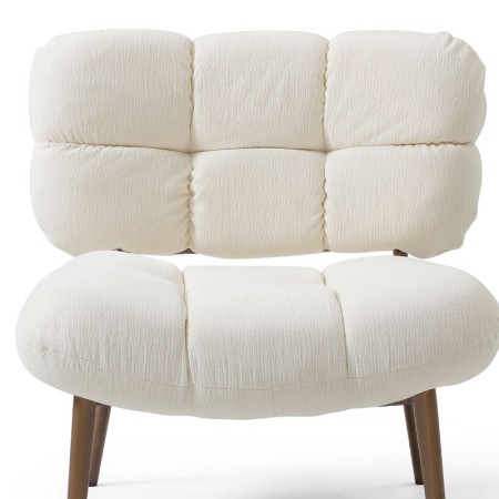 Fauteuil CHESTER Tissu Blanc — miniature 5