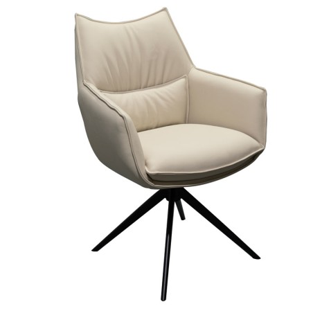 Lot de 2 chaises cuir pivotantes TINA Blanc — miniature 2