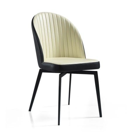Lot de 2 chaises pivotantes ORNELLA Tissu Blanc — miniature 2