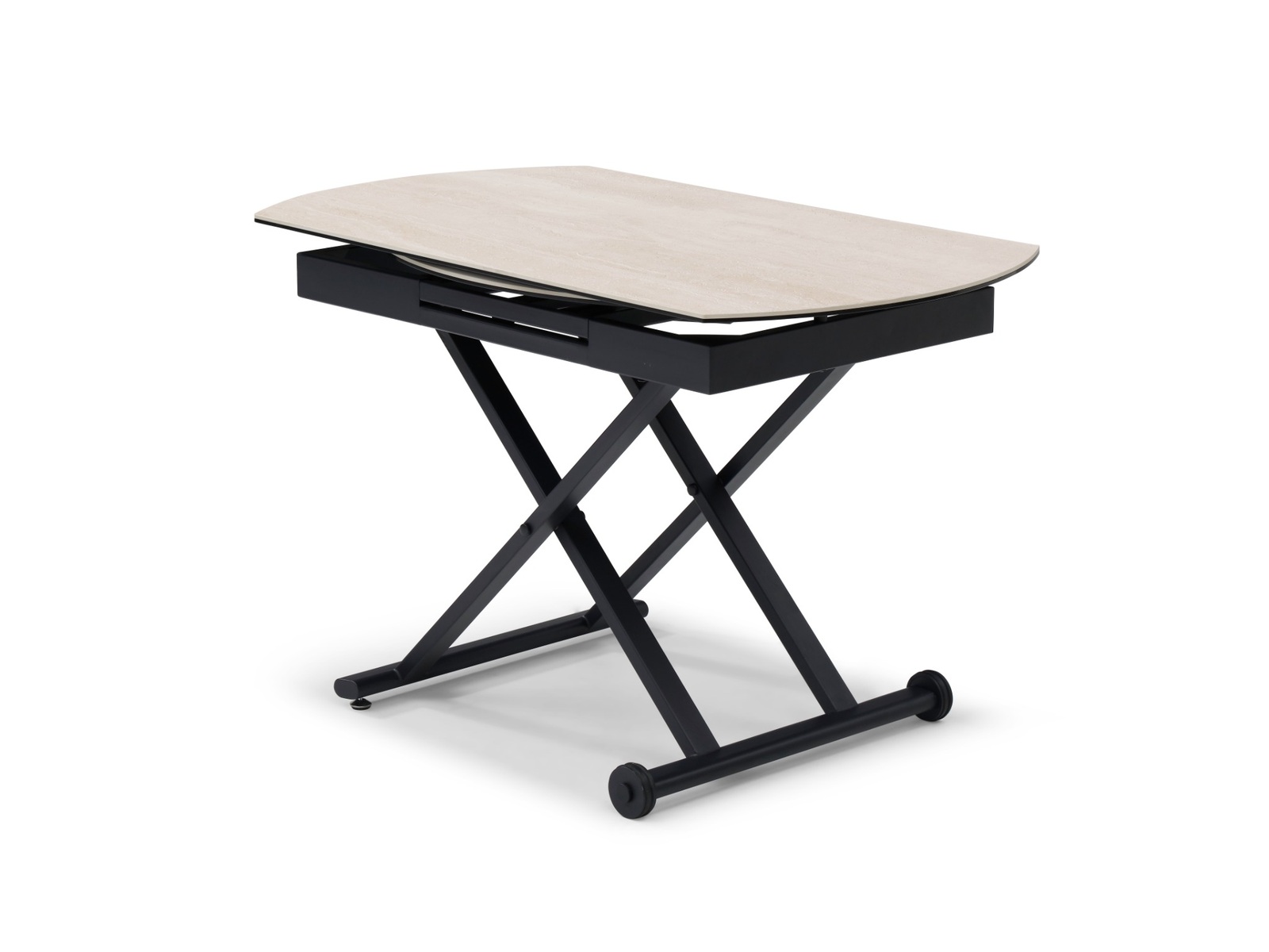 Table relevable STAND UP Travertin