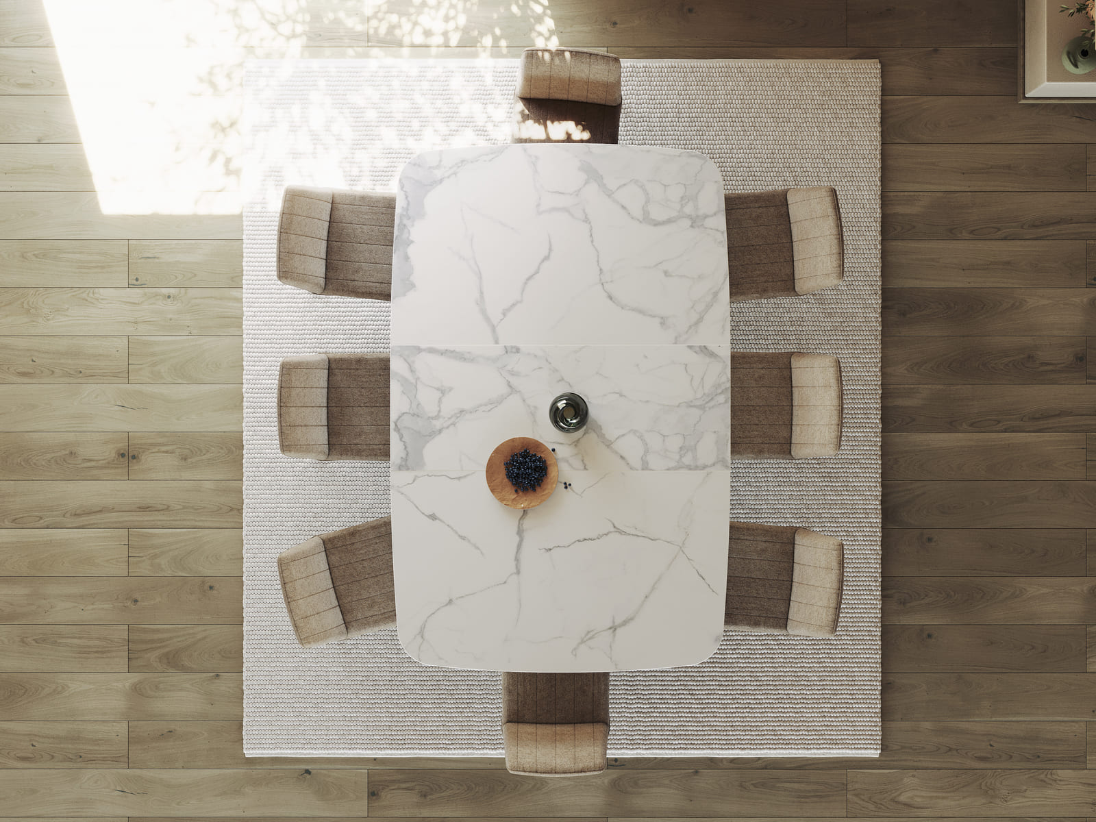 Table de repas RIO extensible 160/210 Céramique Marbre Mat — miniature 3