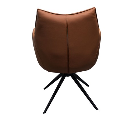Lot de 2 chaises cuir pivotantes TINA Fauve — miniature 4