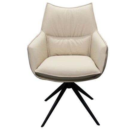 Lot de 2 chaises cuir pivotantes TINA Blanc