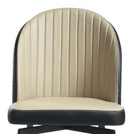 Lot de 2 chaises pivotantes ORNELLA Tissu Taupe — miniature 3