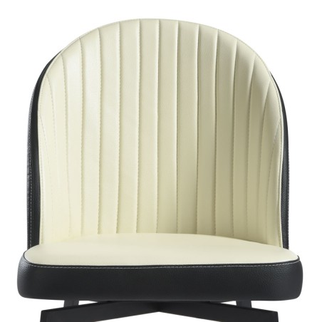 Lot de 2 chaises pivotantes ORNELLA Tissu Blanc — miniature 4