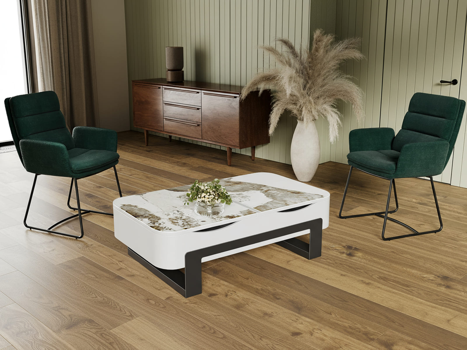 Table basse SYDNEY Céramique Marbre Calcatta