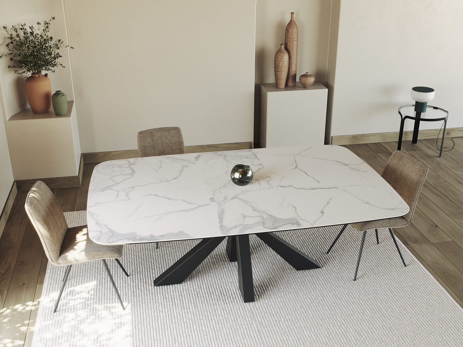 Table de repas RIO extensible 160/210 Céramique Marbre Mat — miniature 2