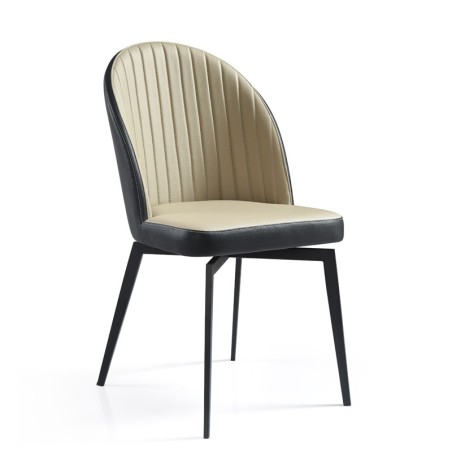 Lot de 2 chaises pivotantes ORNELLA Tissu Taupe — miniature 2
