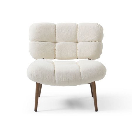 Fauteuil CHESTER Tissu Blanc — miniature 2