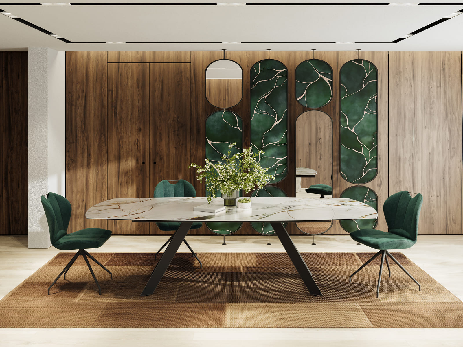Table de repas MISSOURI extensible 190/270 Céramique Marbre Fiorentino