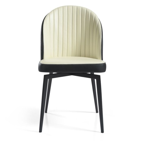 Lot de 2 chaises pivotantes ORNELLA Tissu Blanc