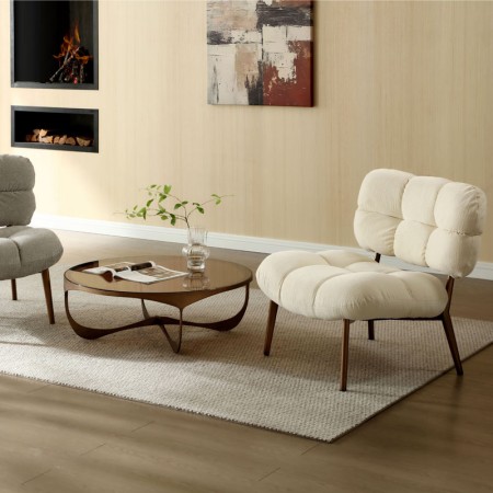 Fauteuil CHESTER Tissu Blanc