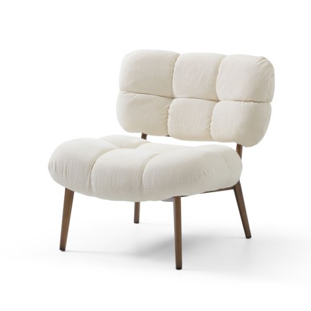 Fauteuil CHESTER Tissu Blanc — miniature 3