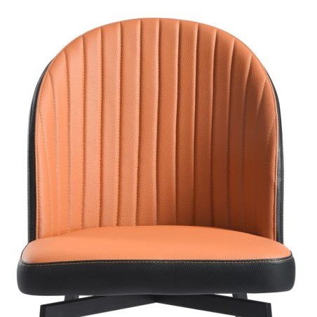 Lot de 2 chaises pivotantes ORNELLA Tissu Orange — miniature 3