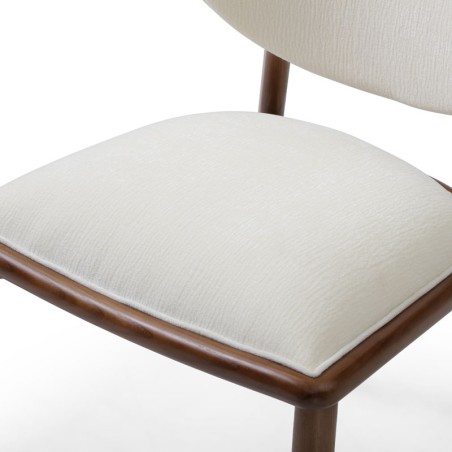 Lot de 2 chaises LAURA Tissu Blanc — miniature 5