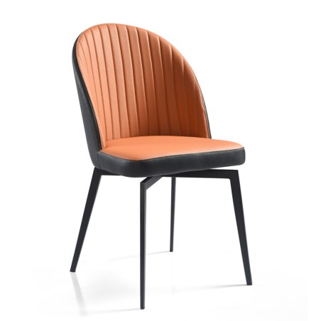Lot de 2 chaises pivotantes ORNELLA Tissu Orange — miniature 2