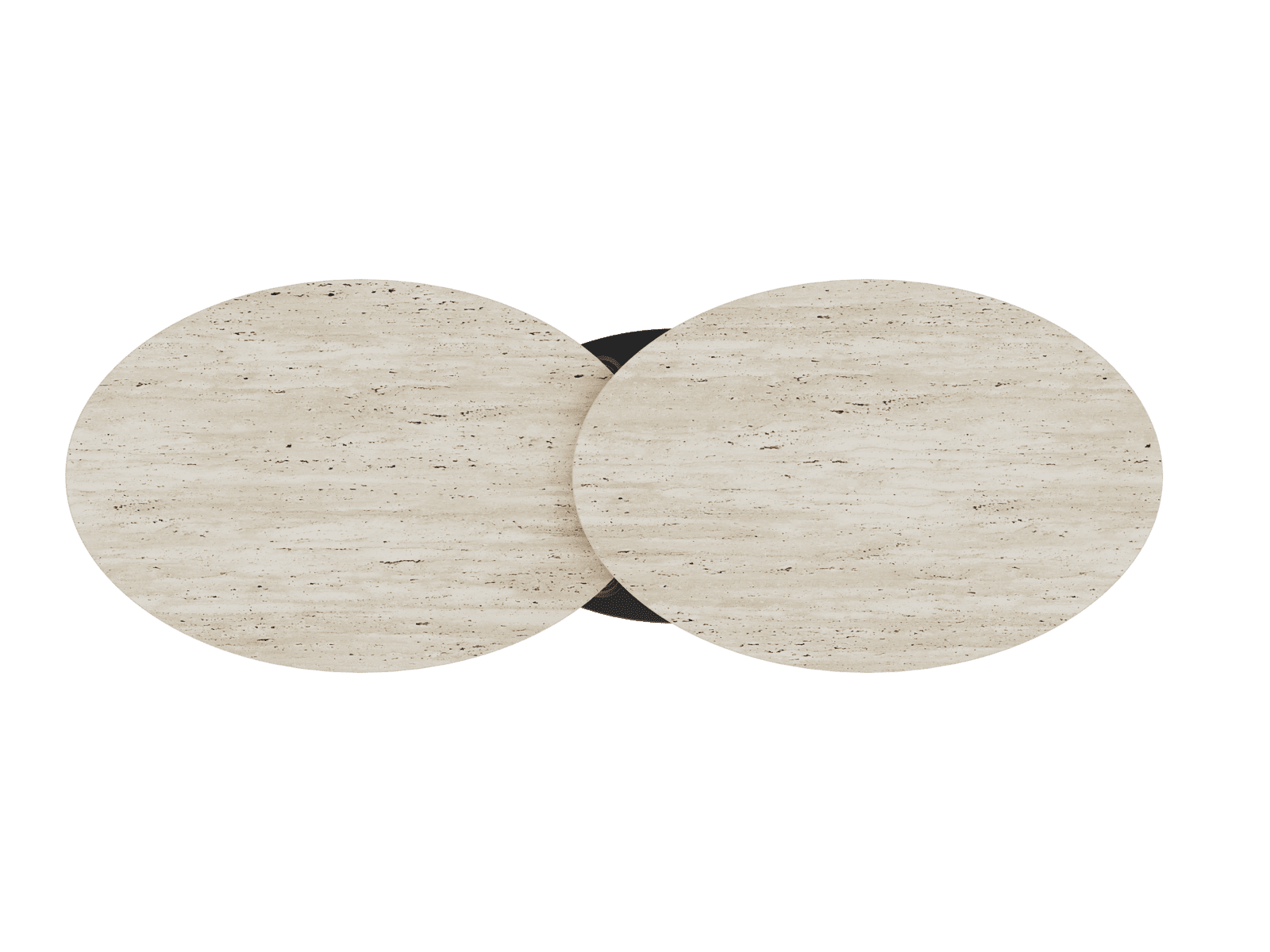Table basse ALBA avec roulettes Céramique Travertin — miniature 4