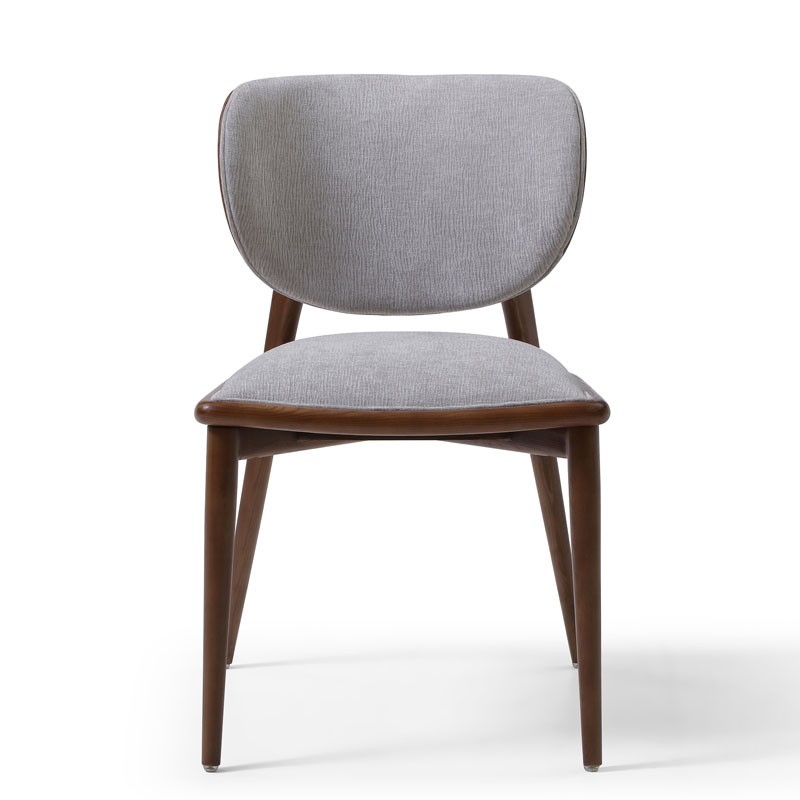 Lot de 2 chaises LAURA Tissu Gris